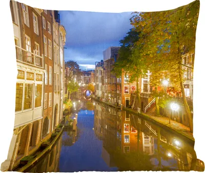 Produktbild von MuchoWow® Zierkissen Sofakissen Wohnzimmer Dekokissen 50x50 cm Kanal - Utrecht - Niederlande - Komfort - Sofakissen