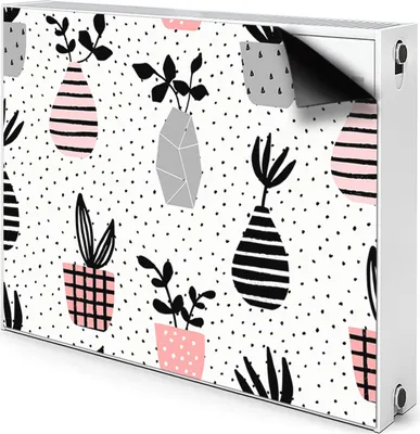 Produktbild von Magnet Heizkörperabdeckung Heizkörperverkleidung Verkleidung Abdeckung 90x60 cm - Blumen, in, Vasen