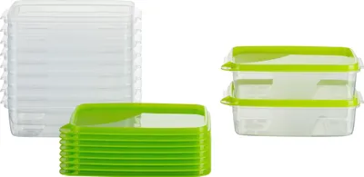 Produktbild von MiraHome Vorratsdosen Sets verschiedene Größen rechteckig grün – Vorratsdosen mit Deckel Luftdicht – Gefrierdosen für Mealprep – Austrian Quality