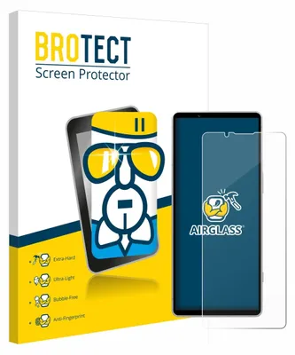 A product package for a screen protector, showing the packaging and a representation of the product.