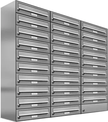 Produktbild von 29er V2A Edelstahl Wandbriefkasten Anlage 29 Fach Briefkasten Postkasten