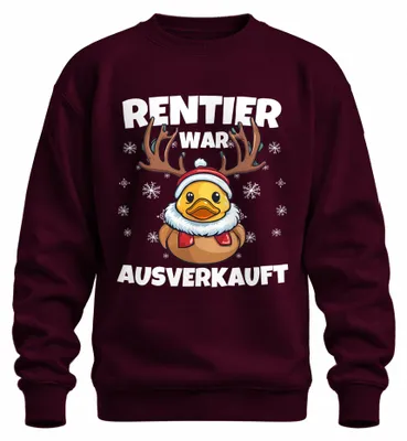 Imagen del producto de Suéter uni "Rentier War t Ente Elch Lustig" (Navidad/Xmas/Christmas), color burdeos, talla XXL