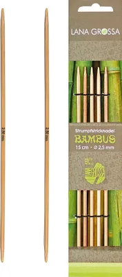 Produktbild von Lana Grossa Strumpfstricknadel Bambus 20 cm Ø 2,0 mm  