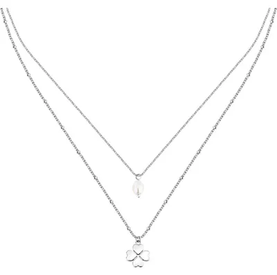 Immagine prodotto di Collana da donna placcata in oro con ciondolo a quadrifoglio, simbolo di amicizia, modello LPS10ARR108