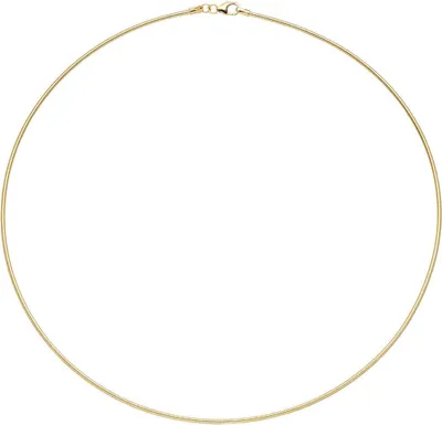 Produktbild von 1,5mm Halsreif Omegareif 925 Silber gelbgold vergoldet 45cm Halsschmuck Damen