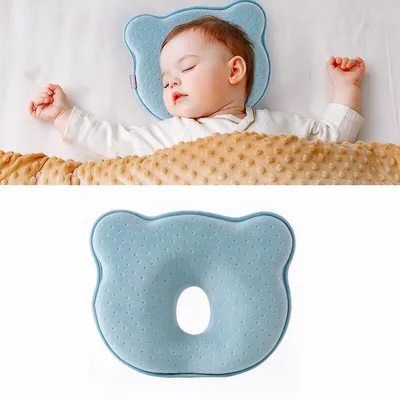 Produktbild von Babykissen, Orthopädisches Plattkopf und Gegen Plattkopf Babykopfkissen Memory-Schaum-Kissen, Baby Kissen Kopfverformung Plattkopf, atmungsaktiv,weich