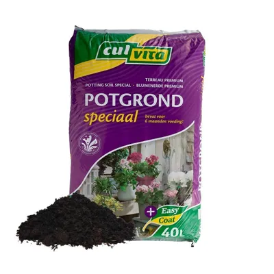 Produktbild von Culvita - Potgrond speciaal met 6 maanden voeding 40 liter - Premium grond voor kamerplanten & buitenplanten - inclusief EasyCoat plantenvoeding