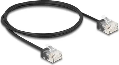 Produktbild von DELOCK RJ45 Netzwerkkabel Cat.6 UTP Ultra Slim 1m schwarz