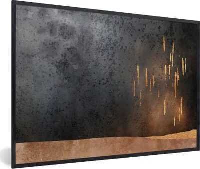 Produktbild von MuchoWow® Gerahmtes Poster Abstrakt - Gold - Design 90x60 cm - Poster mit Schwarzem Bilderrahmen Wandposter Rahmen Foto Bilder - Fotorahmen - Foto-Plakat