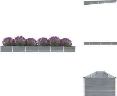 Produktbild von vidaXL Garten-Hochbeet Verzinkter Stahl 600x80x45 cm Grau - Blumentöpfe & Pflanzgefäße