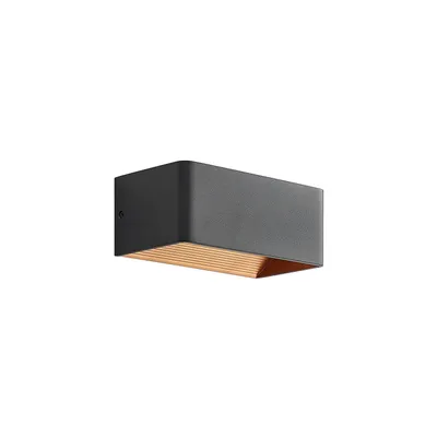 Produktbild von Arcchio LED-Wandlampe Karam, 20 cm, schwarz, Metall, up/down
