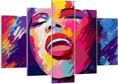 Produktbild von Bild auf Leinwand - Leinwandbild - Frau Abstraktion - 150x100cm - Wand Bild - Wanddeko - Leinwanddruck - Bilder - Kunstdruck - Wanddekoration - Leinwand bilder - Wandkunst - EA150x100-4019