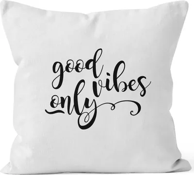 Produktbild von Kissenbezug Good vibes only Kissen-Hülle Deko-Kissen 40x40 Baumwolle MoonWorks® weiß unisize