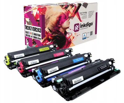 Produktbild von Inkdigo Trommel + Toner DR243 TN247 für Brother DCP-L3510, DCP-L3510CDW, DCP-L3517CDW, DCP-L3550 – CMYK,