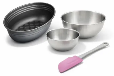 Image de Set de 4 ustensiles de pâtisserie moule à gâteaux 2 bols et spatule Black metallic Black mettallic Zenker  Black mettallic