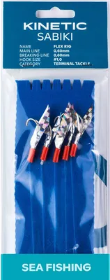 Produktbild von Kinetic Sabiki Flex #1/0 Silver Flex Makrelen Dorsch Vorfach Rig