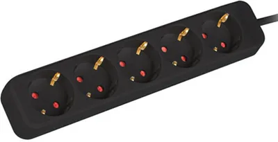 Produktbild von Steckerleiste mit 5 Steckdosen Schuko Lanberg 1,5 m Schwarz