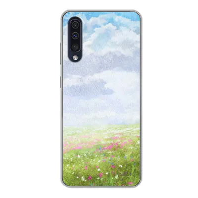 Produktbild von MuchoWow® Handyhülle Schutzhülle Hülle für Samsung Galaxy A50 Aquarell - Blumen - Landschaft Silikon Softcase Handy Hülle - Mobiltelefonhülle