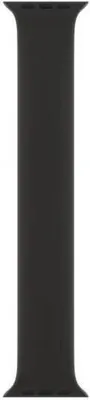 A close-up of a black Apple Watch band.