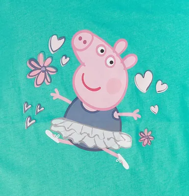 Produktbild von Peppa Pig Wutz Wende Kinder Mädchen T-Shirt Oberteil Shirt        , Größe:104-110