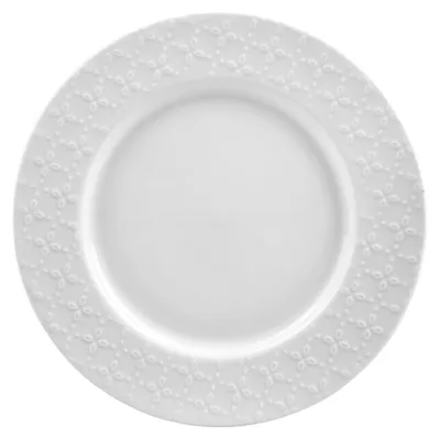 Dessertteller Ø 20,5 cm, Porzellan, weiß, Blütenspitzen-Dekor