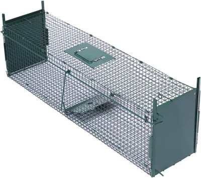 Produktbild von Qoozi Garden Lebendfalle faltbar, 2 Türen, Metall, 80 x 25 x 30 cm - QZ1121151