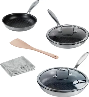 Produktbild von SILVERSTAR® Edelstahl Pfannen-Set 7-teilig 20/24/28 | mit Deckeln