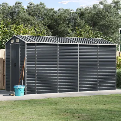 Immagine prodotto di VidaXL Casetta da giardino 191x385x198 cm in acciaio zincato color antracite