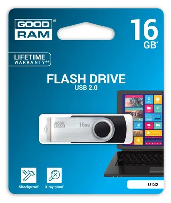 Produktbild von GOODRAM UTS2 USB 2.0        16GB Black