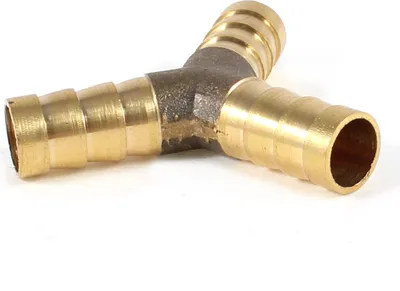 Image de Raccord de Tuyau Laiton 8mm en Y 3 Voies Raccord Cannelé Connecteur pour Air Eau Gaz