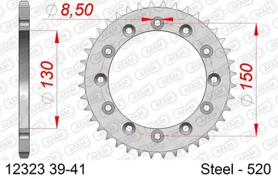 Produktbild von AFAM Kettenrad 12323-41 Hinten für YAMAHA MOTORCYCLES WR Stahl