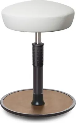 Produktbild von Sitz- Stehhocker Free Regular Hutsitz skai Kunstleder Weiß schwarz /Natur.