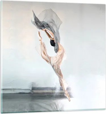 Produktbild von Bilder auf glas - Einteilig - Tanz Frau Ballerina - 60x60cm - Glasbilder - Wandbilder - Bilder - zum Aufhängen bereit - Wanddekoration aus Glas - Glas Bilder - Wandbild auf Glas - GAC60x60-5030
