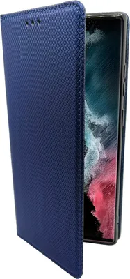 Zdjęcie produktu dla Etui książkowe "Smart" kompatybilne z SAMSUNG GALAXY S22 ULTRA (SM-908B) etui na telefon komórkowy etui portfelowe z funkcją podstawki, miejsce na karty niebieski