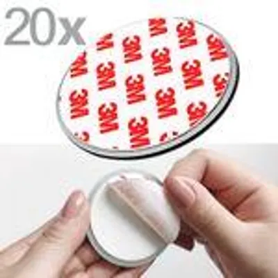 Immagine prodotto di NEMAXX® Supporto Magnetico per Rilevatore di Fumo 20 Pezzi – Supporto Autoadesivo Ø60 mm – Installazione Rapida e Sicura senza Forare né Avvitare