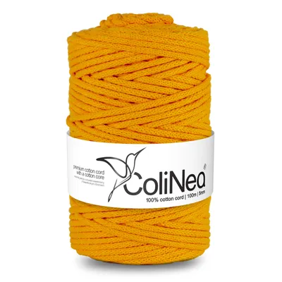 Zdjęcie produktu dla Sznur bawełniany Pleciony sznur bawełniany Sznur z rdzeniem bawełnianym Do makramy Lina do makramy Sznur rzemieślniczy 5 mm 100 m ciemnożółty DIY ColiNea