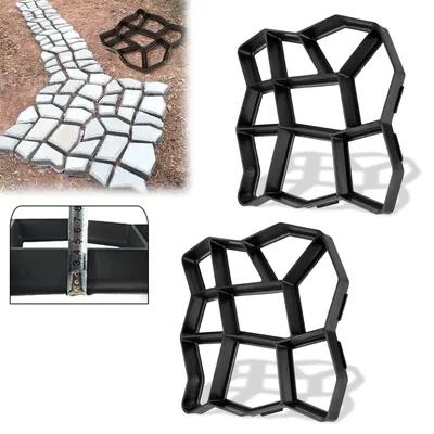 Obrázok produktu pre LZQ 2 ks betónová forma 43x43x4 cm debniaca forma DIY dlažba forma betónová dlažba liatie formy vzor pre chodníky stupňovité záhradné trávnik cesty