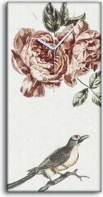 Produktbild von Dekor Leinwand Uhr Wandbilder Geräuschlos 30x60 Gemälde Tier Vogel Blumen Kunst - weiße Hände