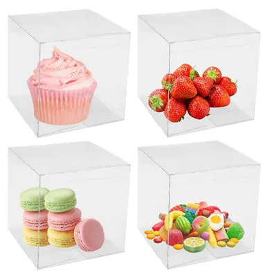 Zdjęcie produktu dla Przezroczyste pudełka prezentowe - zestaw 10 sztuk - 12 x 12 x 12 cm