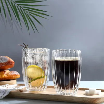 Produktbild von Doppelwandige Glasmok - 450 ml - hitzebeständige Kaffeetassen für Kaffee und Tee, doppelwandige Teegläser