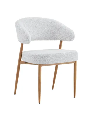 Produktbild von Polsterstuhl VIKING – Grau, Bouclé (Teddystoff), bequem, Wohnzimmer und Esszimmer, Holzbeine, Loft-Stil