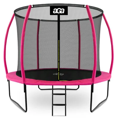 Produktbild von Aga SPORT EXCLUSIVE Trampolin 305 cm 10 ft Rosa, Kindertrampolin, Gartentrampolin mit Sicherheitsnetz + Schutznetz + Leiter