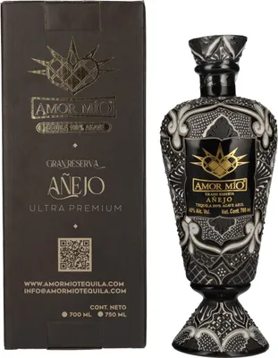 Produktbild von Amor Mío Tequila Gran Reserva Añejo 100% Agave Azul 40% Vol. 0,7l in Geschenkbox