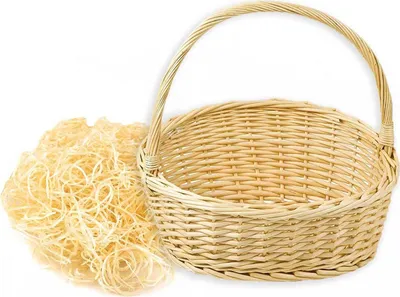 Produktbild von 1 Geschenkkorb Natur mit Holzwolle Präsentkorb Weidenkorb