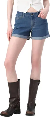 Produktbild von NOISY MAY Mid Waist Jeansshorts Slim Fit Denim Reißverschluss Umschlag Größe: S
