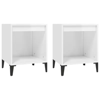 Produktbild von Nachttische 2 Stk. Hochglanz-Weiß 40x35x50 cm