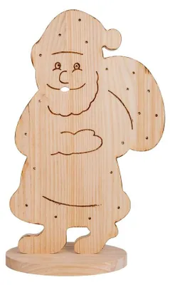 Produktbild von LED Weihnachtsmann, Holz Kiefer, IP44, Batterie, H 49 cm