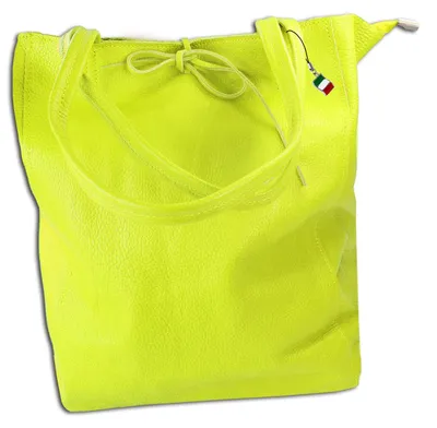 Image de Florence Sac en cuir Shopper Sac à bandoulière jaune vert OTM107Y