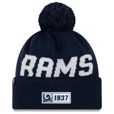 Produktbild von NFL Los Angeles Rams Road Sideline 2019 Bobble Wollmütze cuffed knit NewEra