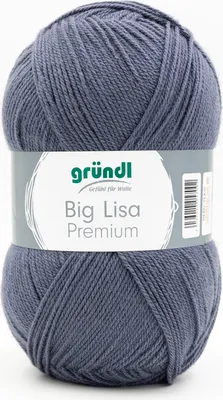 Produktbild von Gründl Big Lisa Premium Wolle, steingrau, 250 g, 665 m, Nadelstärke 3,5-4,5